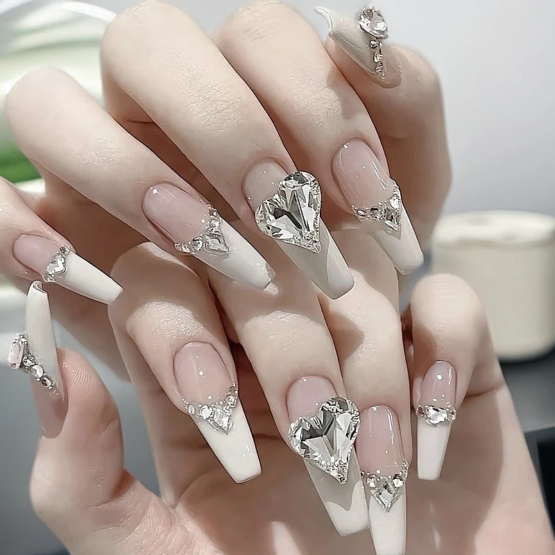 手工穿戴甲  默认微瑕  穿戴式 NO退NO换 中长款 裸色 冰透可穿戴