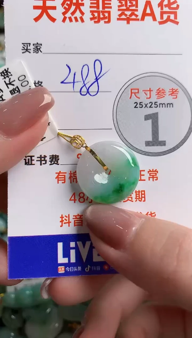 翡翠18K金镶嵌颈饰0599691366