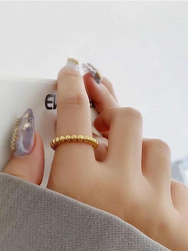 足银戒指 珠珠戒指 开播福利物价亏本宠粉百搭时尚简约