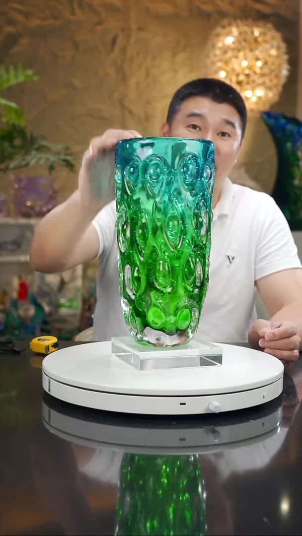 摆件福利设计款蓝绿花瓶