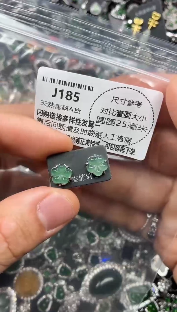 颈饰未镶嵌翡翠J185耳钉