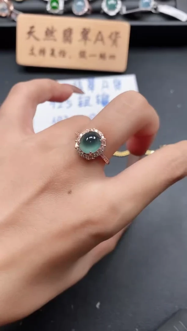 银S925镶嵌戒指翡翠1111