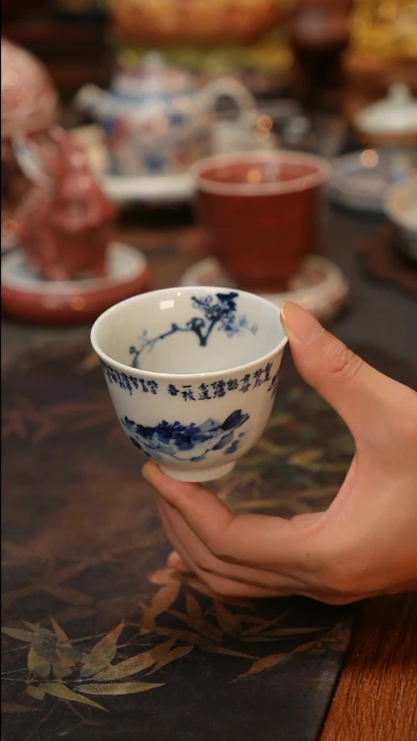 康亭守艺梅花鳜鱼铃铛杯