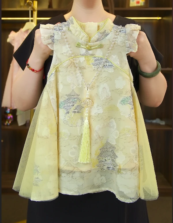 女童裙子2025新款洋气新中式国风夏季女孩贵气儿童旗袍连衣裙