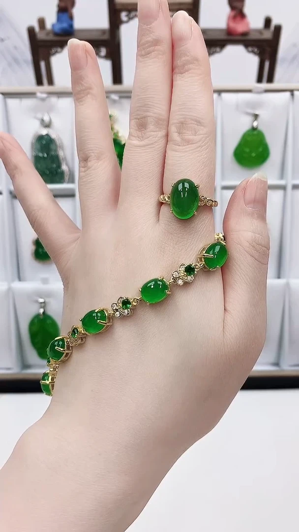 合金两件套玛瑙/玉髓颜色微差纹路随机