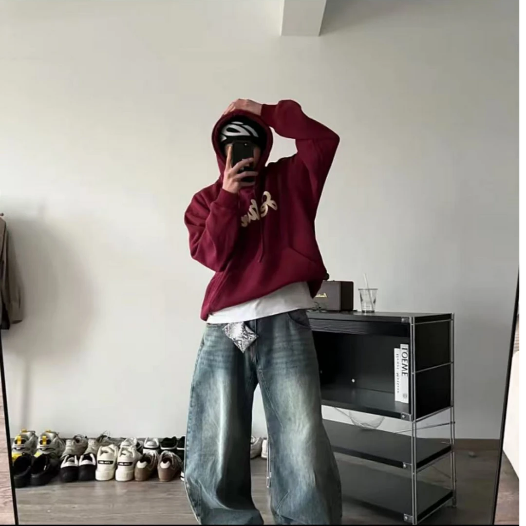 美式潮牌字母发泡印花男女情侣百搭连帽卫衣GK-01