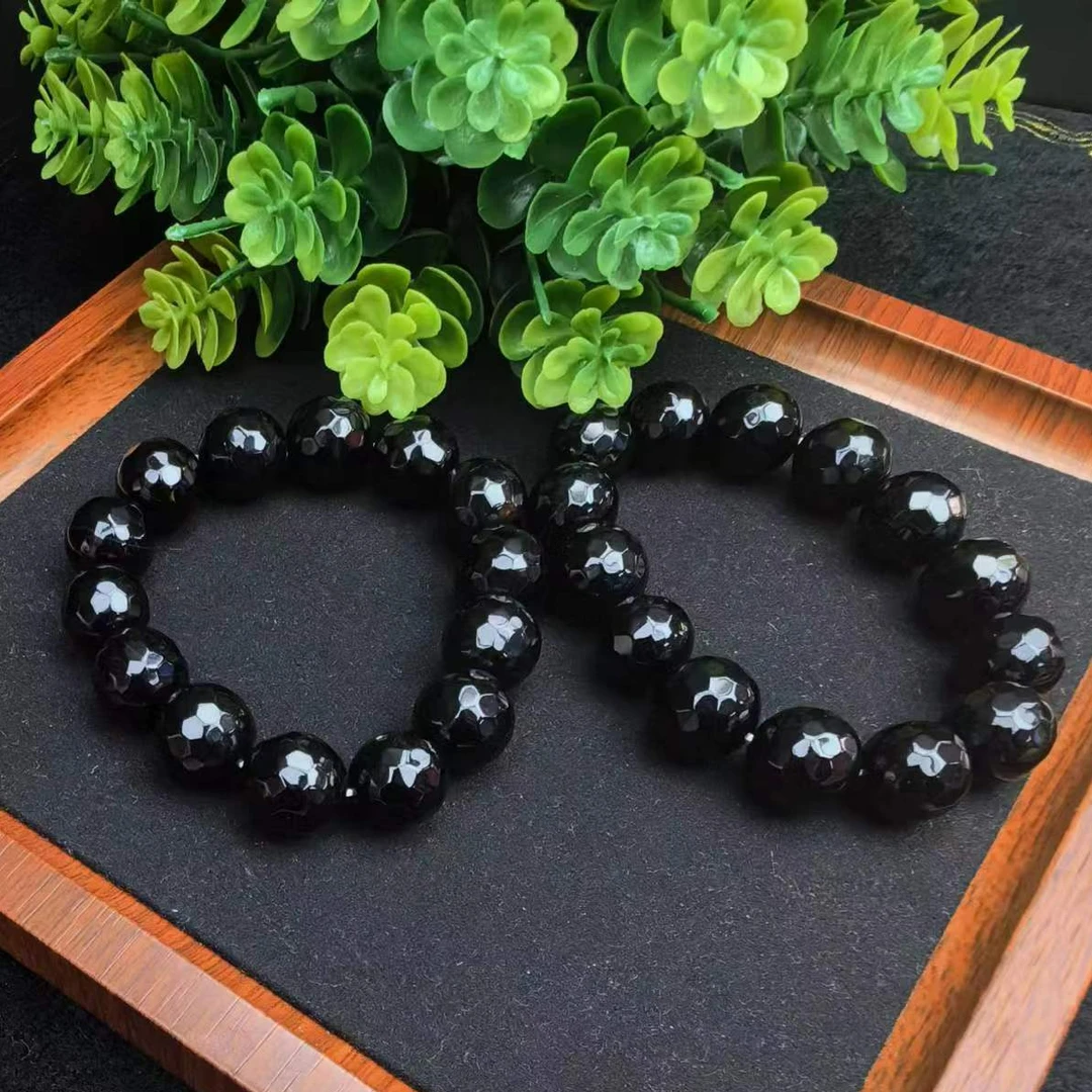 S1270玄青黑苓芝玛瑙黑手串-多样性发货只发一件