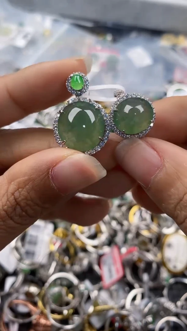 银S925镶嵌戒指翡翠333---6