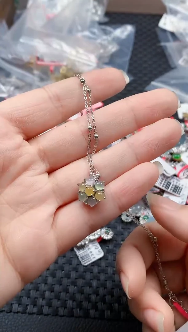 银S925镶嵌戒指翡翠天然A货缅甸翡翠