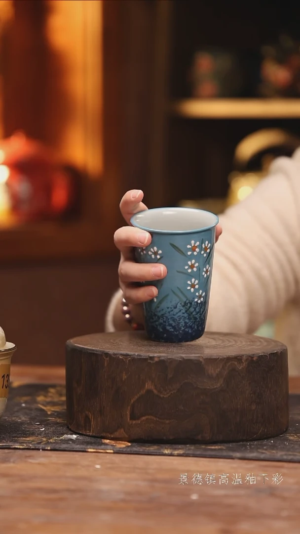 陶瓷景德镇高温釉下手绘陶瓷@L462@