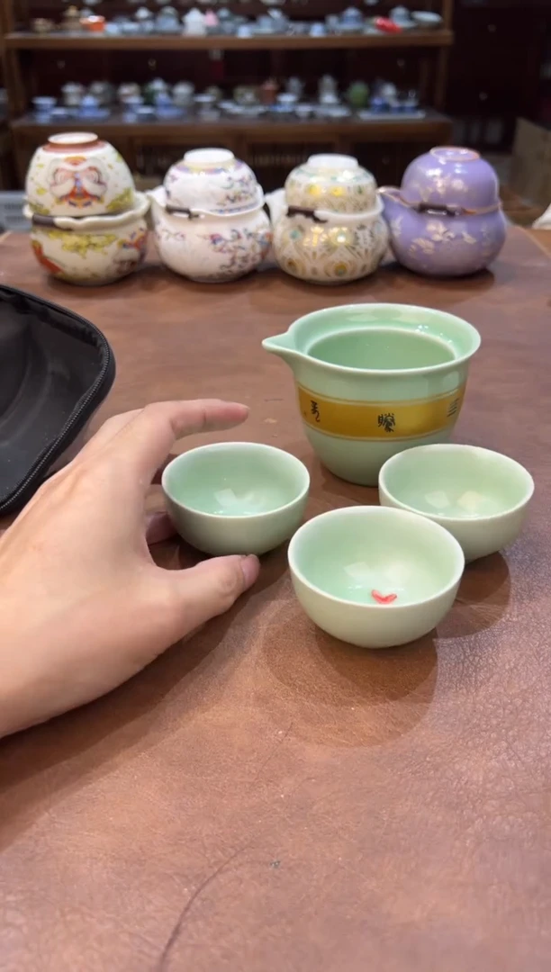 真的很便宜超好看会开片的旅行茶具