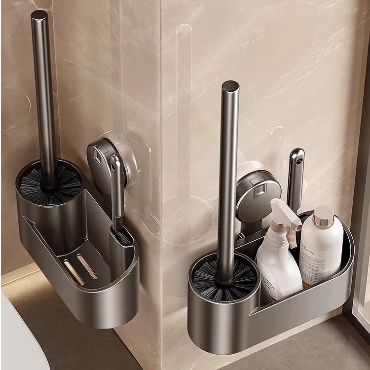 马桶刷吸盘马桶刷架子卫生间马桶刷置物架家用马桶刷挂壁式免打孔