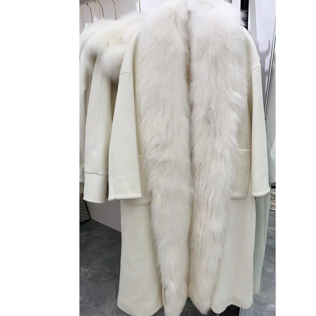 DOUSHEHUI    豪门千金狐狸毛双面呢皮草服饰外套