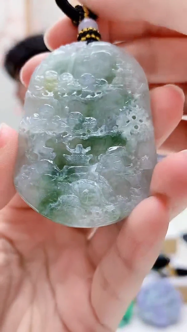未镶嵌定制翡翠5060lr-毛货挂件22
