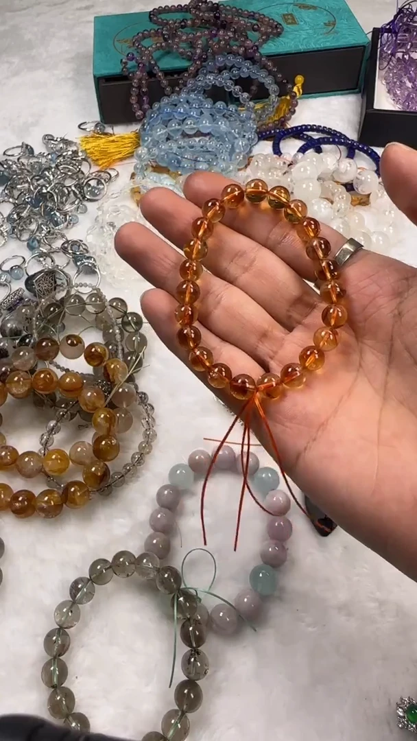 未镶嵌手链水晶(1006)8mm+黄塔晶