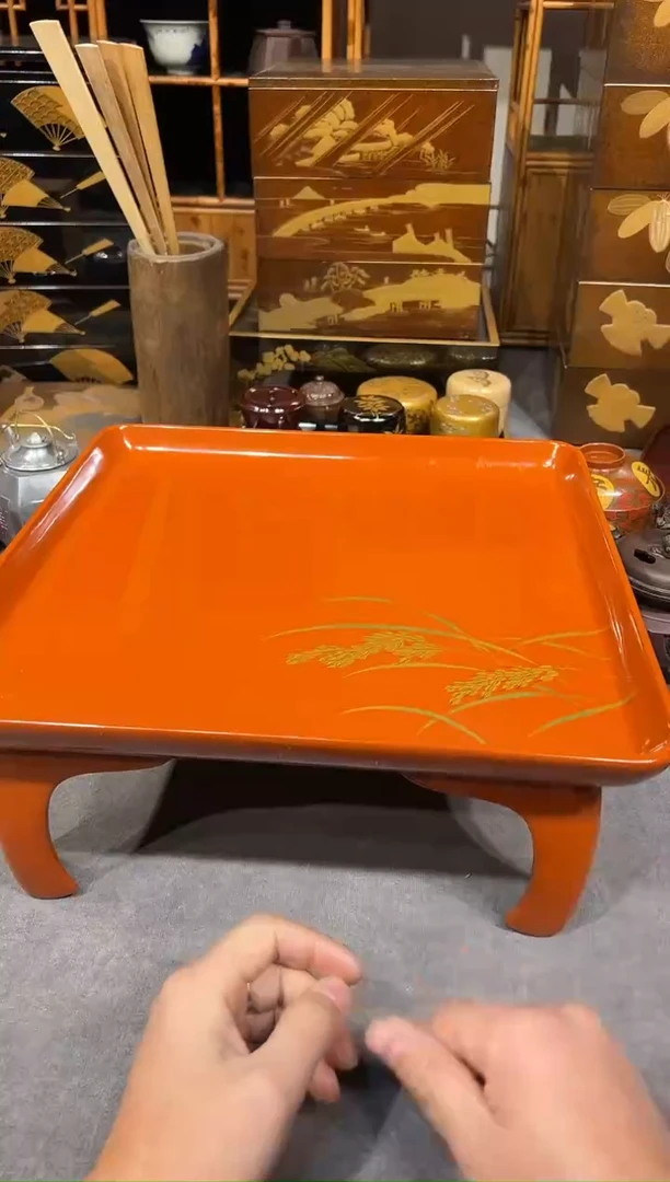 金莳绘 茶台 大漆漆器大漆漆器