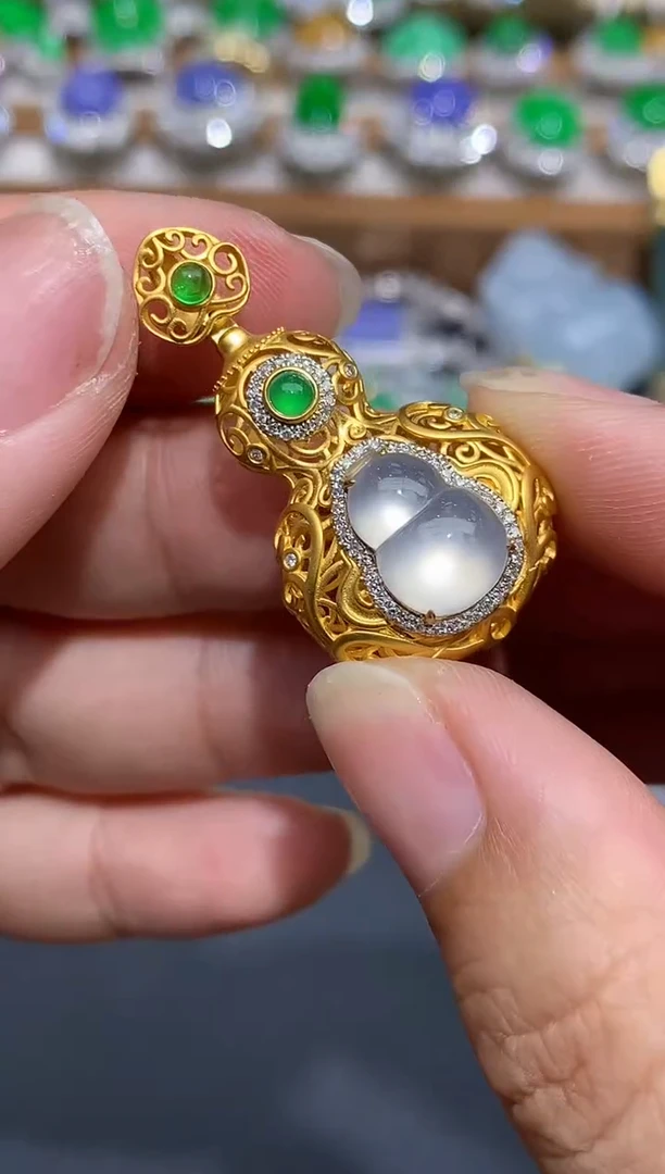 翡翠18K金镶嵌颈饰603-春日珠宝