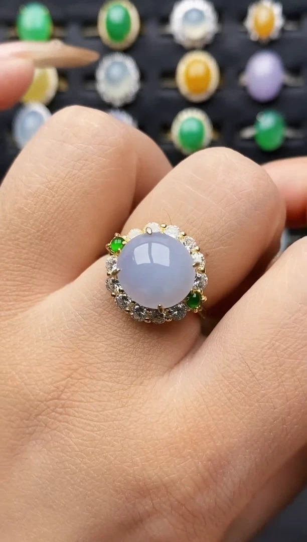 银S925镶嵌戒指翡翠1368