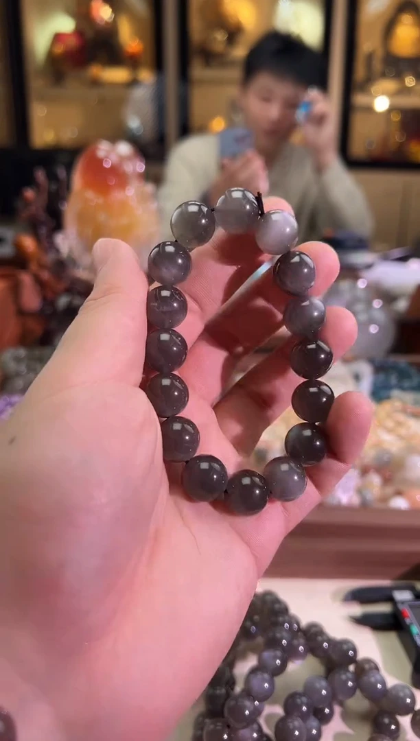 未镶嵌手链月光石13mm+黑月光（多样性发一）