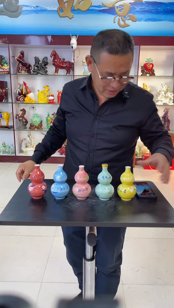 瓶瓷随*2俩装手绘小葫芦5个陶瓷空酒坛