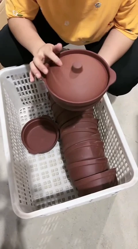 瑕疵不圆紫砂碗带盖不能明火