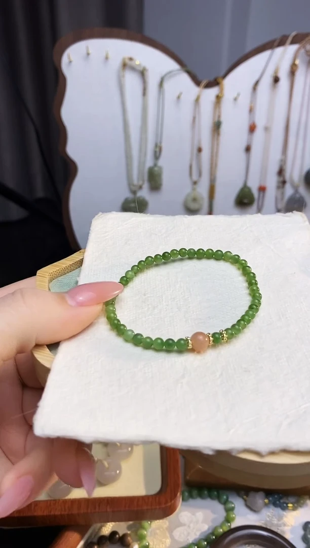 未镶嵌手串和田玉（碧玉）4mm