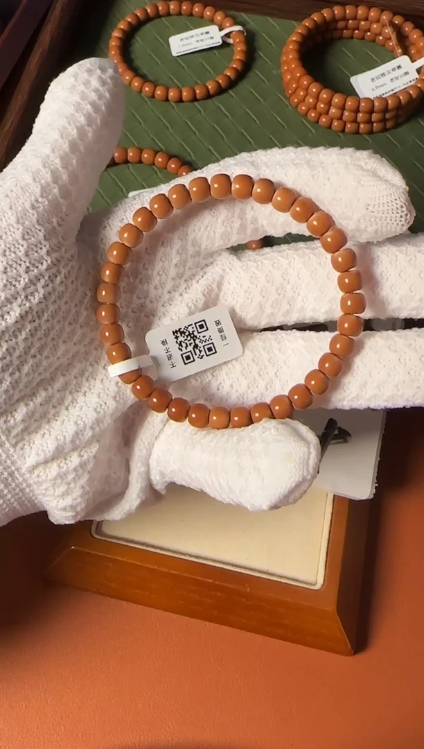 手串橄榄核【168核尖】6.4mm老挝一代核尖老型单圈 三花倒角白