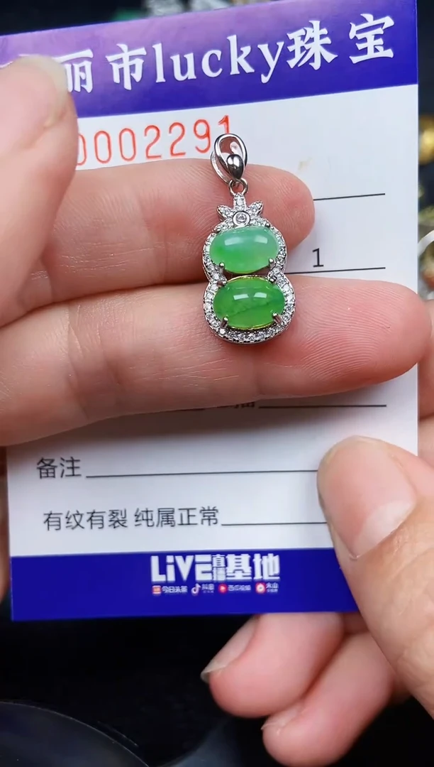 翡翠银S925镶嵌颈饰2291