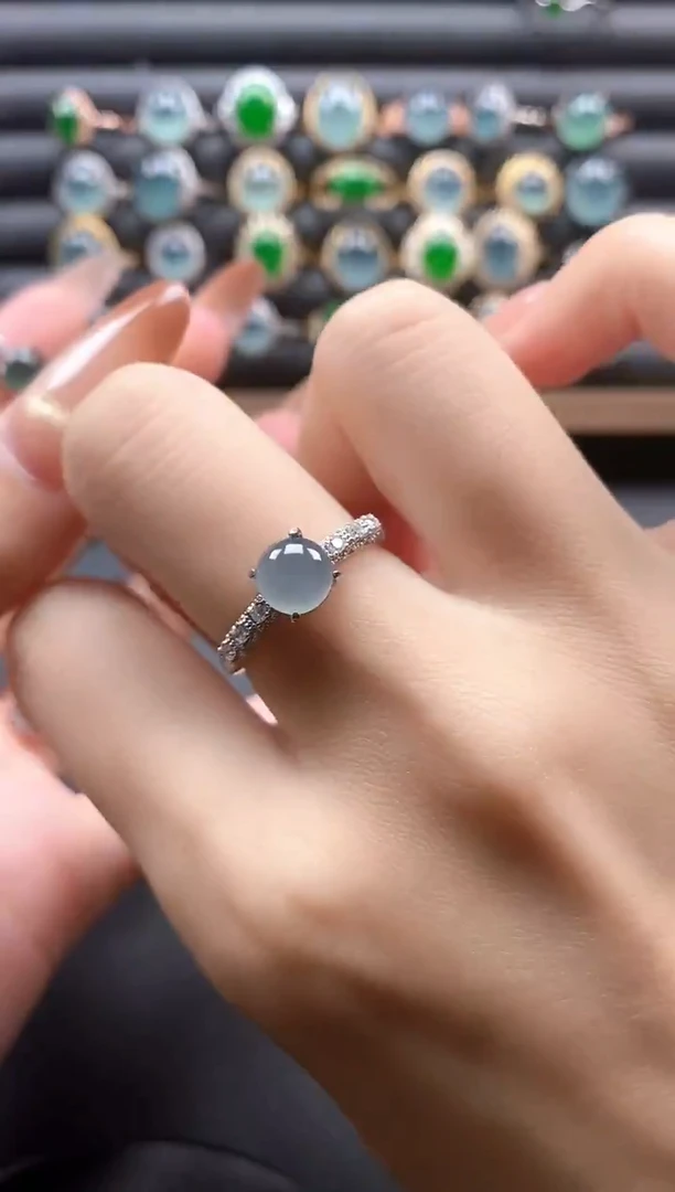 银S925镶嵌戒指翡翠51511