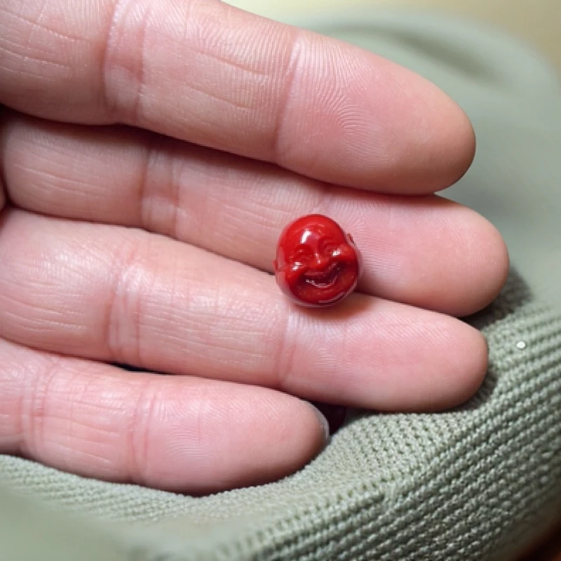 手链 Y5901牛血红佛头单珠12m