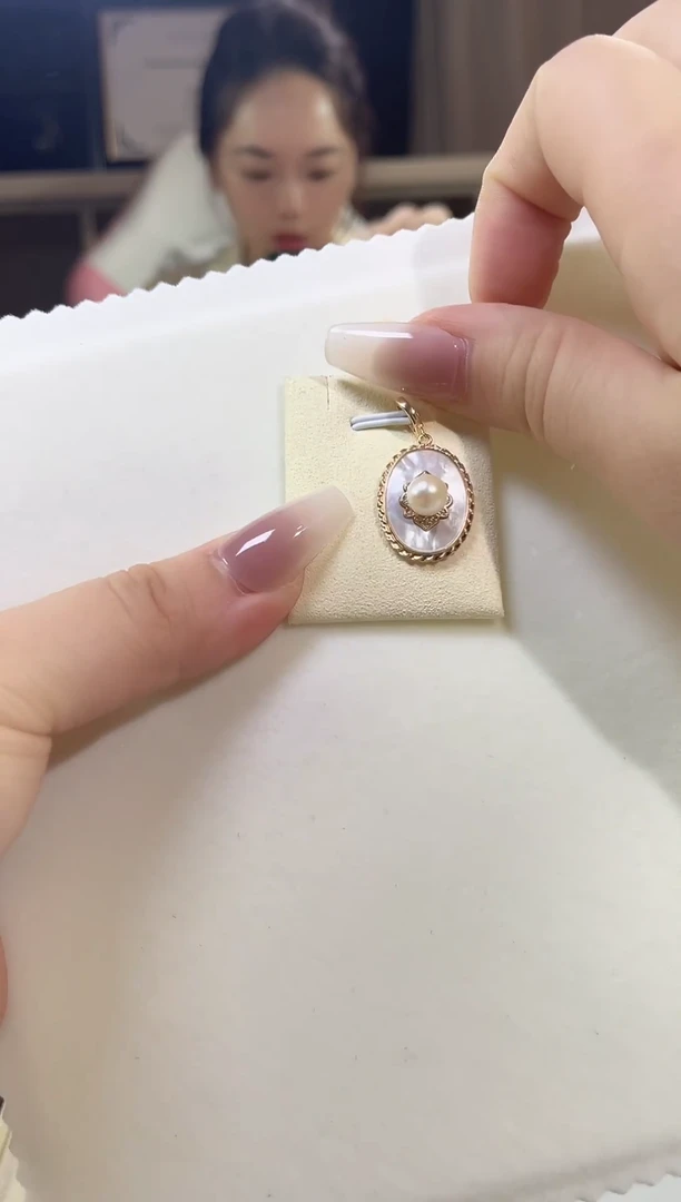 吊坠(不含链)银S925镶嵌海水珍珠吊坠
