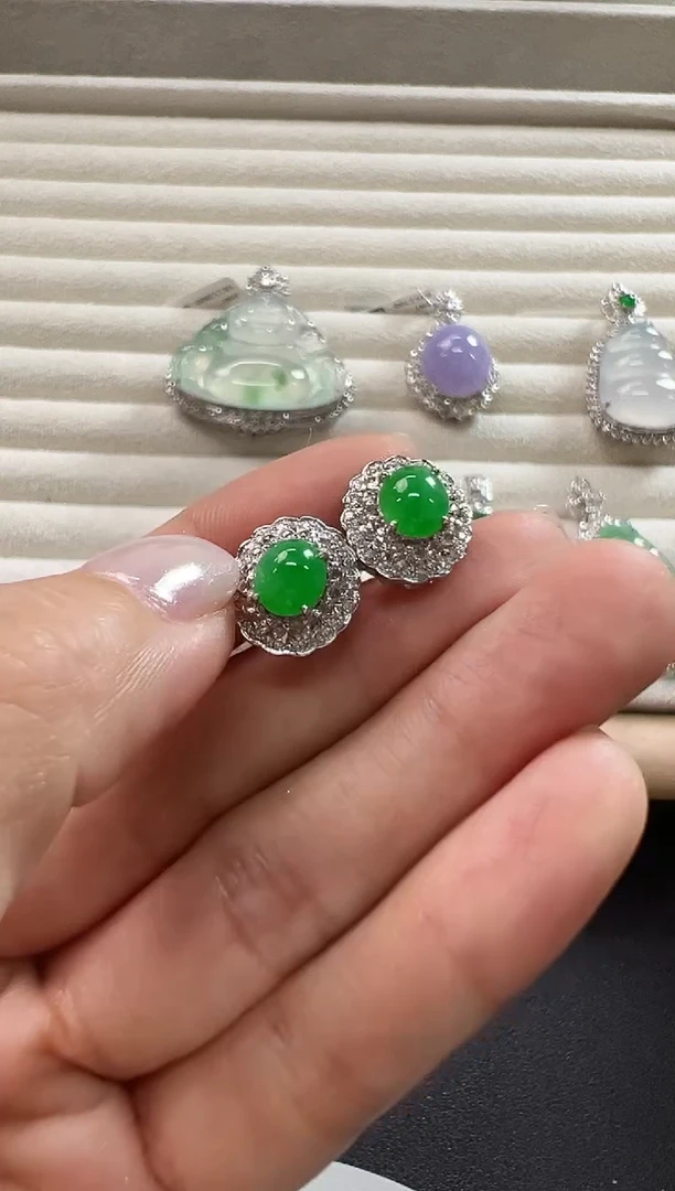 18K金镶嵌翡翠耳饰KYYC1206-002