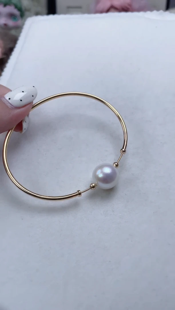 银S925镶嵌淡水珍珠手镯X415 多样性发其一