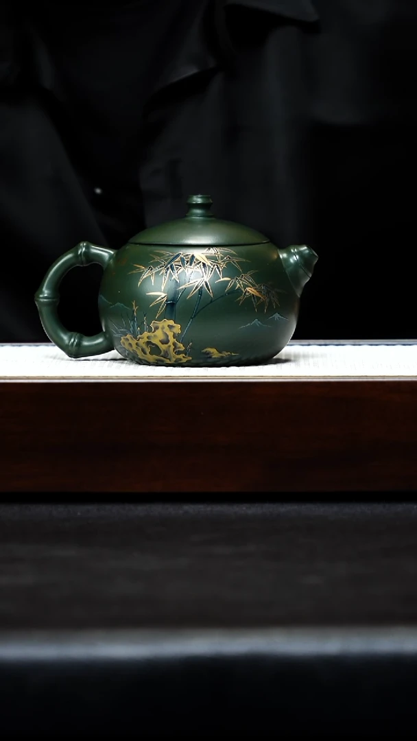 茶杯紫砂宜兴紫砂 竹段西施 绿泥 梅付春h356