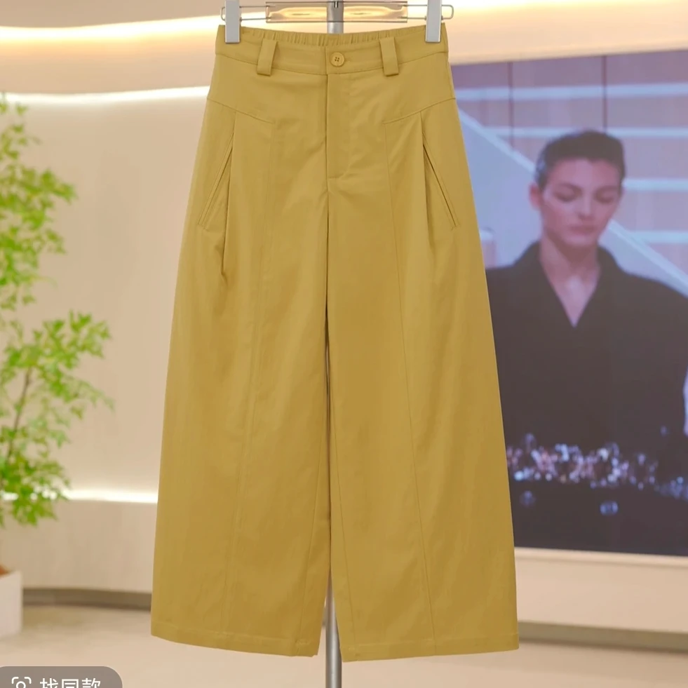 薄款阔腿裤女2025夏季新款百搭高腰显瘦宽松直筒裤休闲时尚八分裤