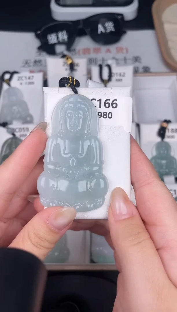 颈饰未镶嵌翡翠ZC166大观音+孤品+送同款绳子