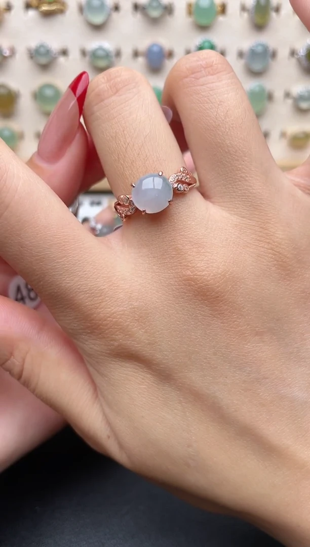 【闪购商品】翡翠戒指银S925镶嵌一物一证一礼盒