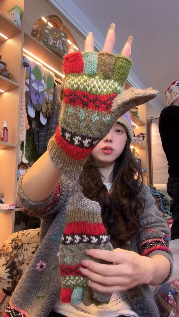 棉小*?百羊毛手套B317