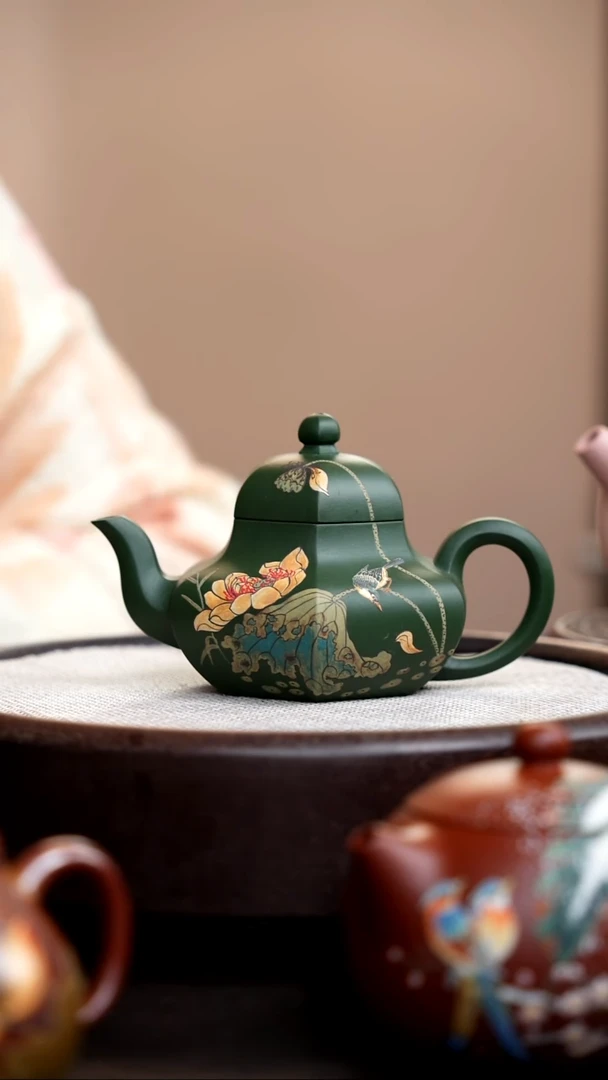 茶壶紫砂民国绿六方思婷