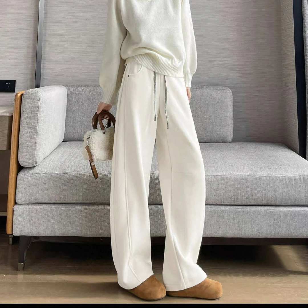 芭莎家6266时尚洋气加绒阔腿裤