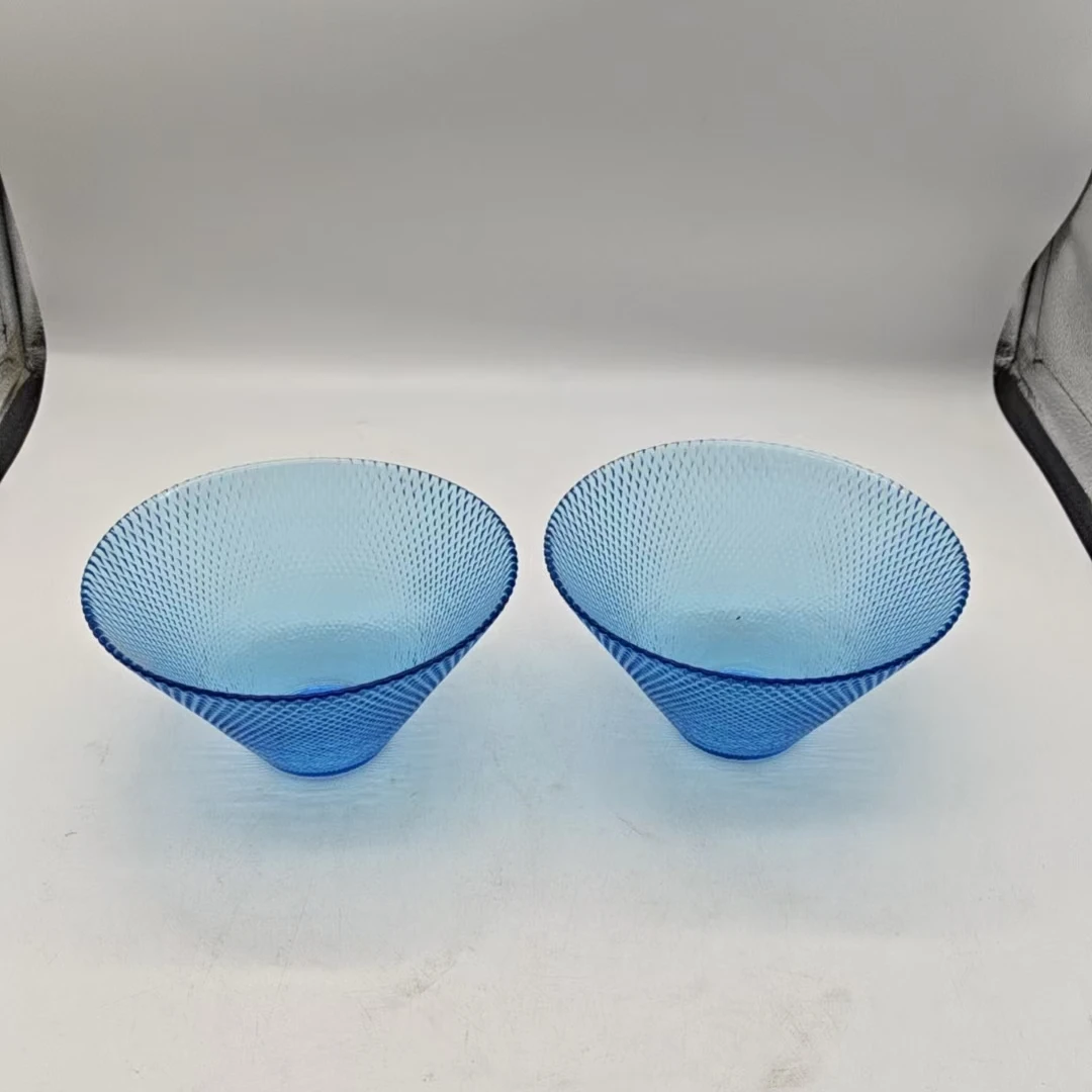 5294 两个玻璃斗笠碗（口径17，高9.5）玻璃餐具不带礼盒C50F