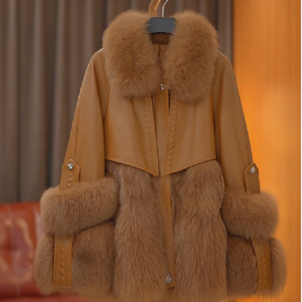 XX-冬季新款外套女短款宽松皮衣韩版潮保暖皮羽绒轻奢