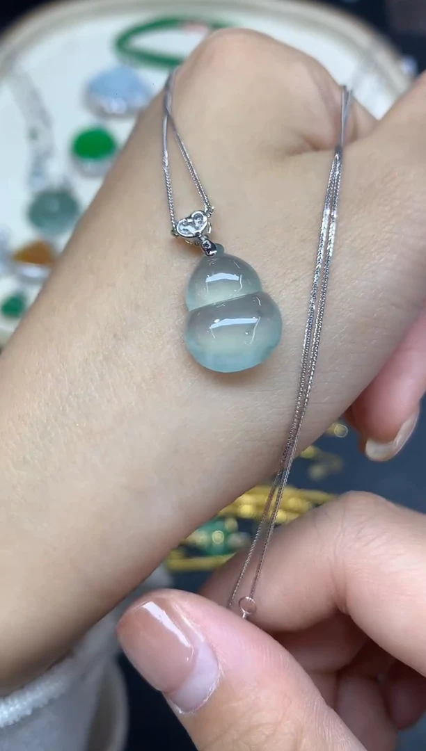 套链18K金镶嵌翡翠套链A374|2980