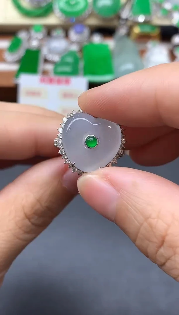 18K金镶嵌戒指翡翠523-中国好珍宝