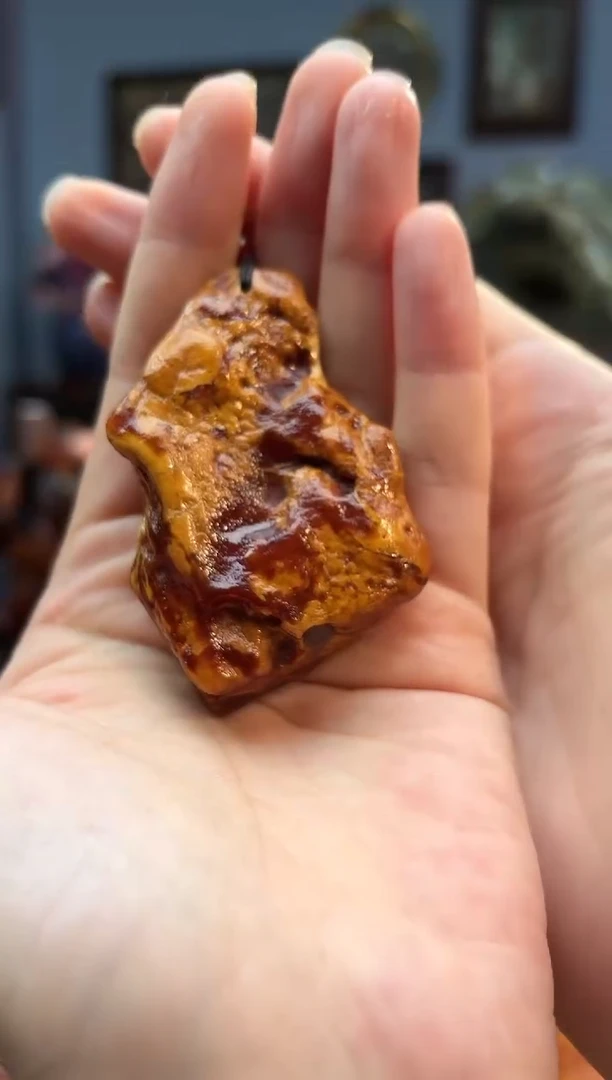 琥珀颈饰未镶嵌吊坠