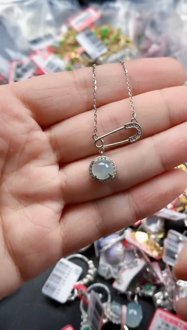 银S925镶嵌戒指翡翠天然A货缅甸翡翠