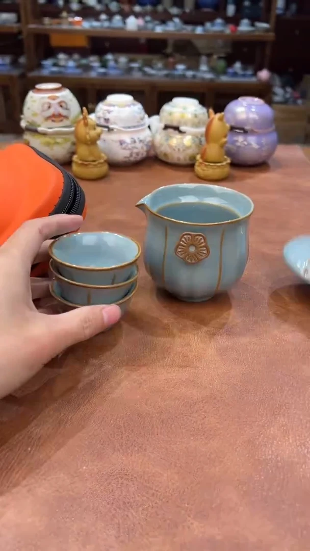 真的很便宜会开片的旅行茶具