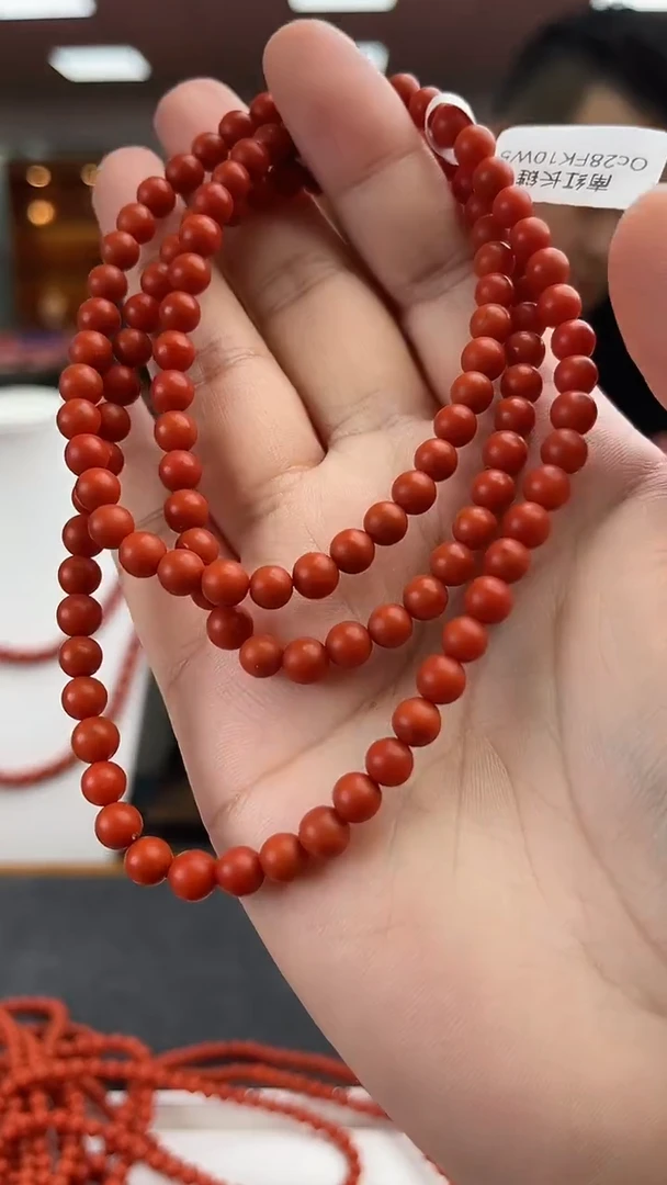 未镶嵌高品卡5南红保山哑光长链南红玛瑙一件12