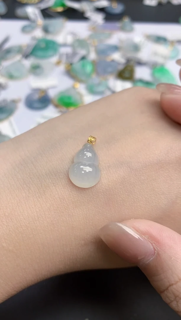 【闪购商品】翡翠颈饰18K金镶嵌天然缅甸翡翠A货