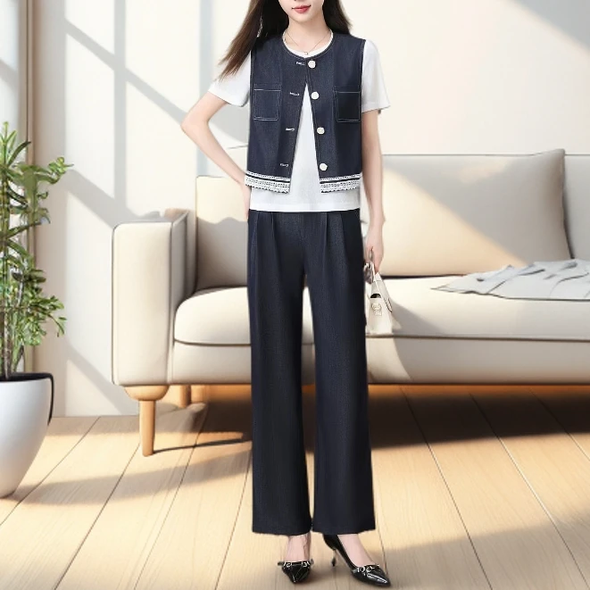 13#【木兮兮专属】2025年夏季新款气质修身时尚休闲百搭显瘦套装女